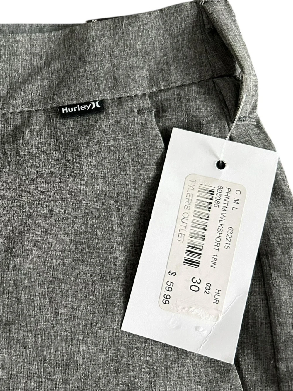 Hurley Phantom Grey Mens Walking/Board Shorts Modern Fit Size 30 NWT